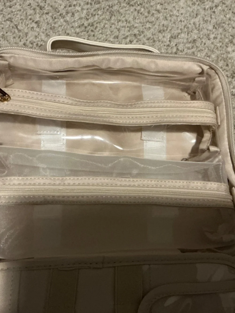 Multi compartment make up bag